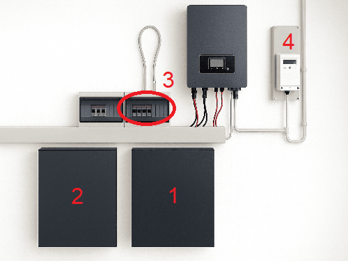 Impianti Fotovoltaici • SPL energetica Assistenza • Azienda leader nel fotovoltaico Rappresentazione di un impianto fotovoltaico con accumulo zcs composto da 2 batterie